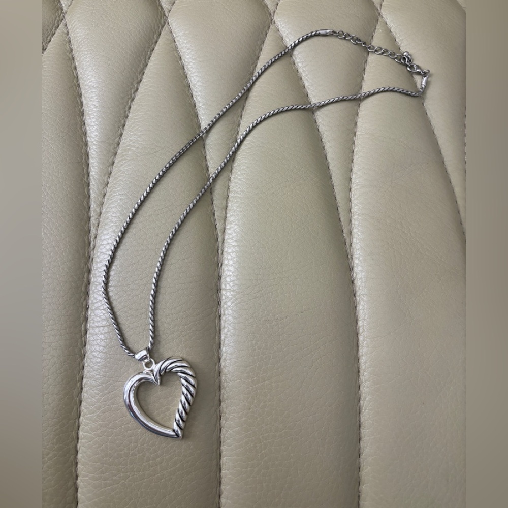 Sterling Silver Heart Pendant Necklace - Silver NWOT